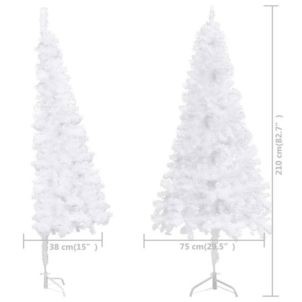 The Living Store Hoekkerstboom - PVC - 210 cm - Wit