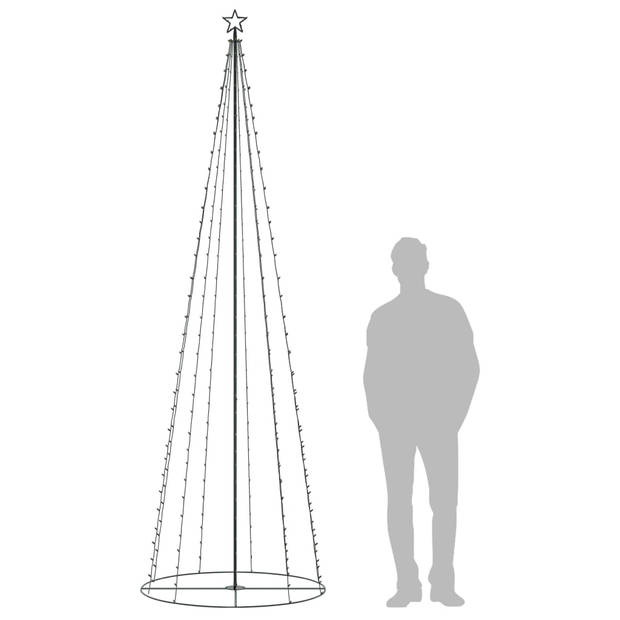 The Living Store Kerstkegelboom - Meerkleurig PVC en metaal - 100x300 cm - 330 LEDs