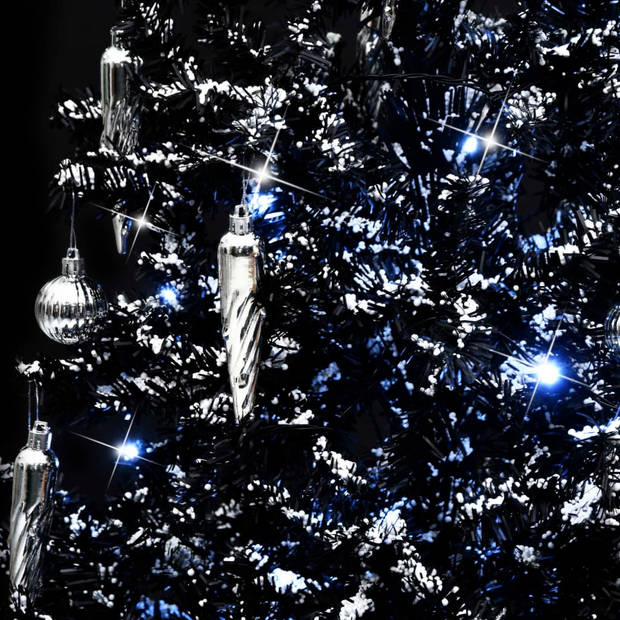 The Living Store Kunstkerstboom - Opvallende kerstboom met vallend sneeuw - 170 cm - Zwart