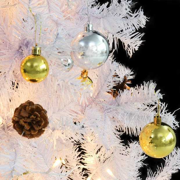 The Living Store Kerstboom 180 cm - Versierd met trendy verlichte takken en kleurrijke kerstballen - PVC - IP44 - 150