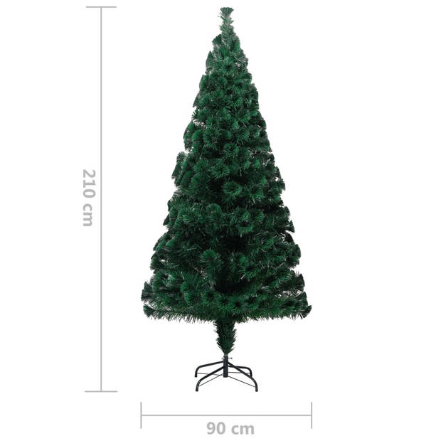 The Living Store Kunstkerstboom - Groen - 210 cm - Met 280 uiteinden - 5 kleuren lichtjes