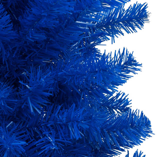 The Living Store Kunstkerstboom Blauw 240 cm - PVC - LED-verlichting - Incl - kerstballen en piek