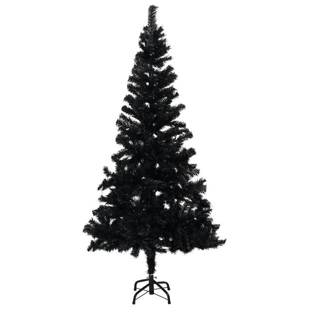 The Living Store Kunstkerstboom Zwart - PVC en Staal - 120 cm - Met 230 uiteinden