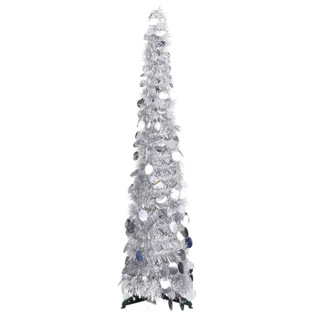 The Living Store Pop-up kerstboom Zilver - 120 cm - PET