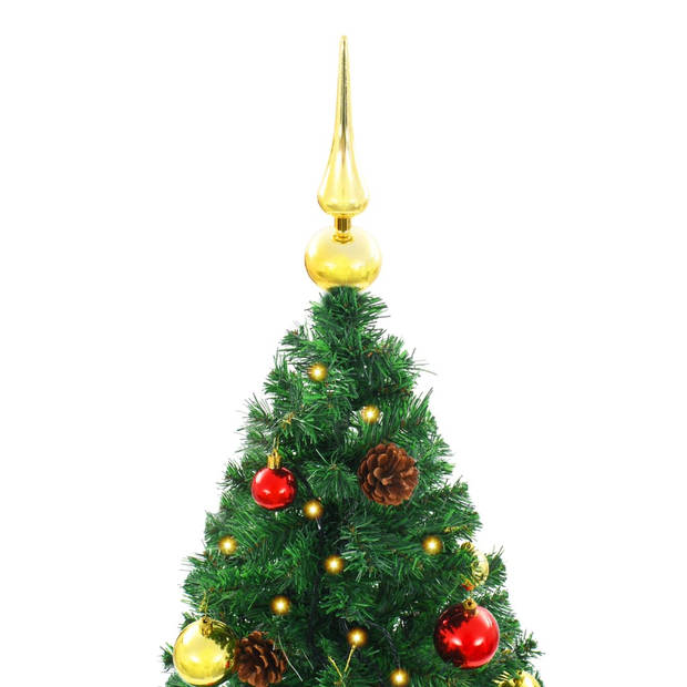 vidaXL Kunstkerstboom met verlichting en kerstballen 150 cm groen