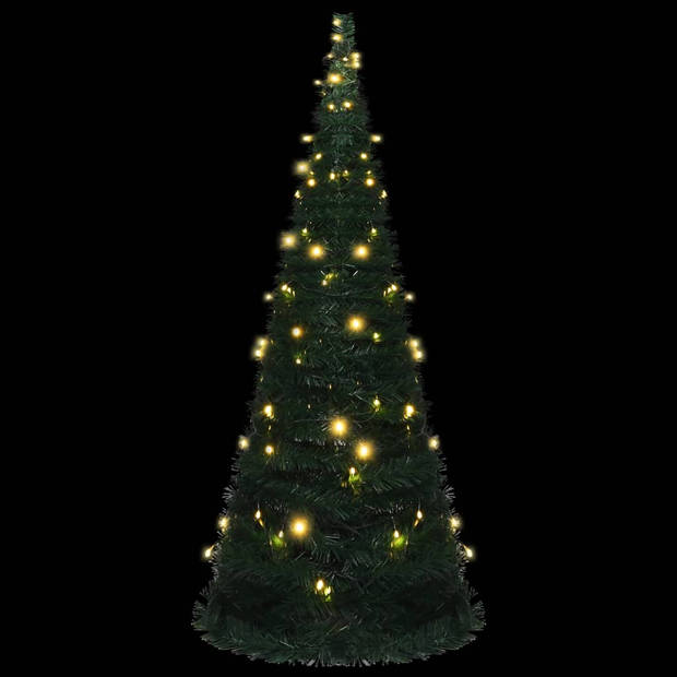 The Living Store Pop-up Kerstboom - Groen PVC - 210 cm - Met 200 LEDs