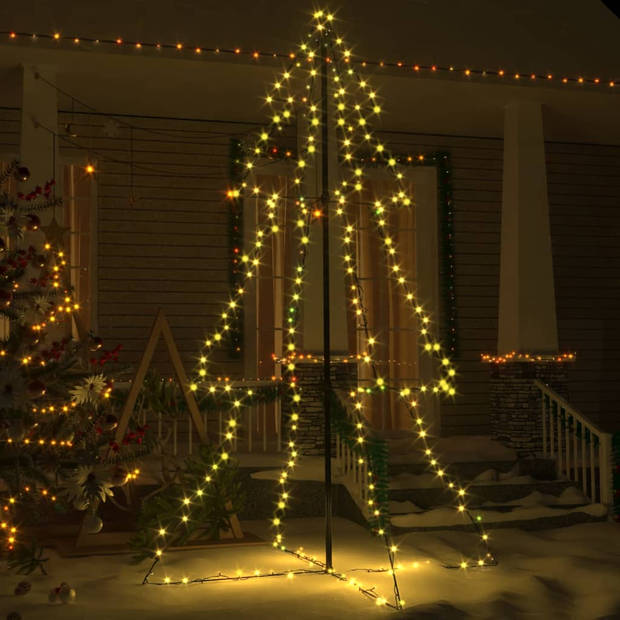 The Living Store Kerstkegelboom - LED Verlichting - 240 LEDs - 8 Lichteffecten - 118 x 180 cm - Warmwit