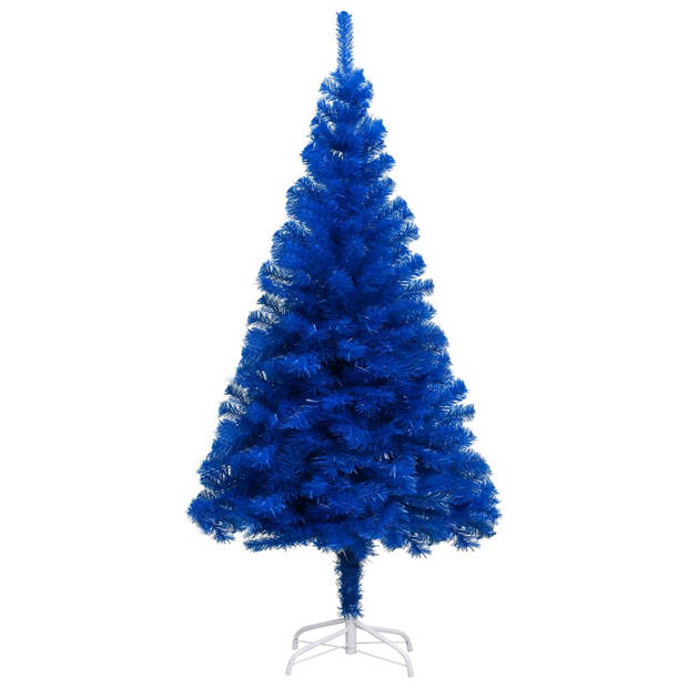 vidaXL Kunstkerstboom met verlichting en kerstballen 240 cm PVC blauw