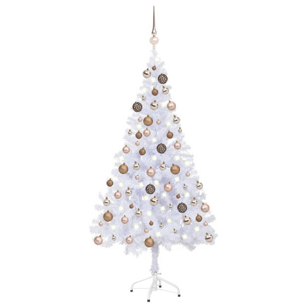 The Living Store Kunstkerstboom - 120 cm - Wit - 230 takken - LED-verlichting - USB-aansluiting