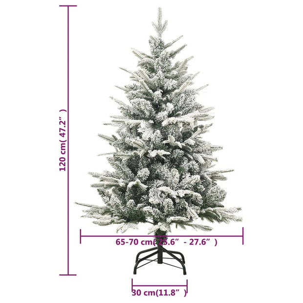 The Living Store Kunstkerstboom Snowy - 120 cm - PVC/PE - Groen - Met Standaard