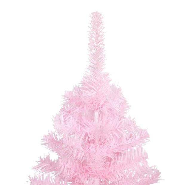 The Living Store Kunstkerstboom - Roze - 210 cm - Met LED-verlichting en kerstdecoraties