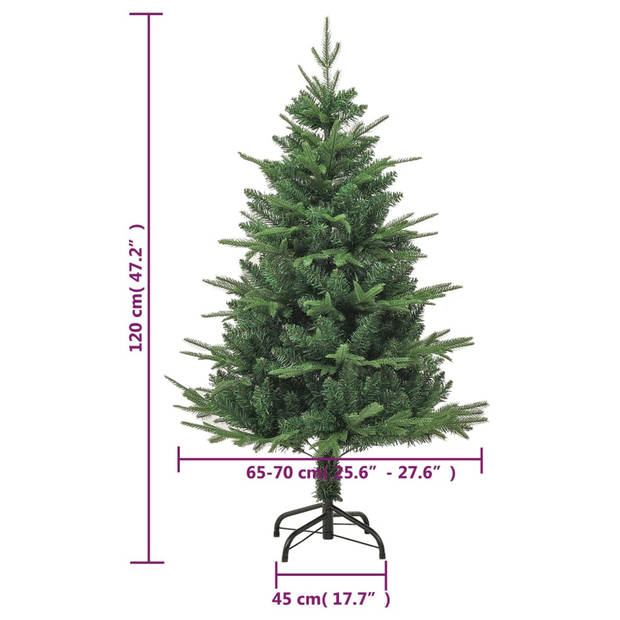 The Living Store Kerstboom met takken van PVC en PE - 120 cm - Groen