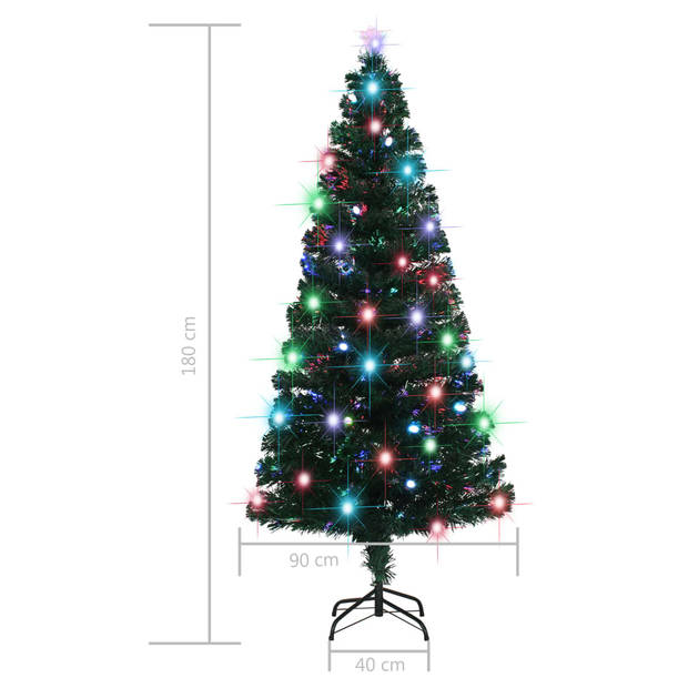 vidaXL Kerstboom met LED en standaard 180 cm glasvezel