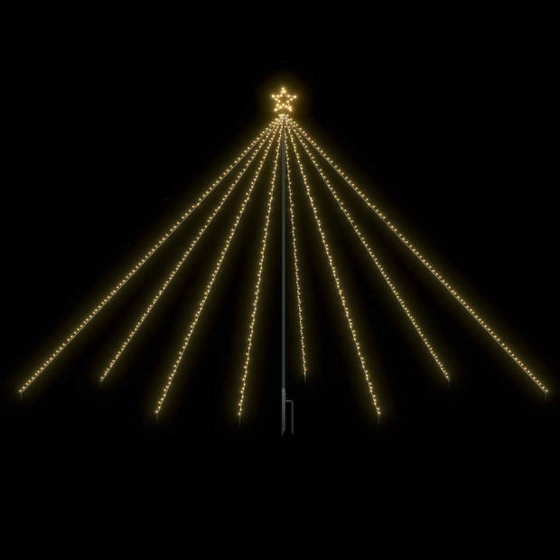 The Living Store Kerstboomverlichting - Watervalontwerp - 576 LEDs - 8 snoeren - Warmwit - 3.7m snoerlengte - 3.6m