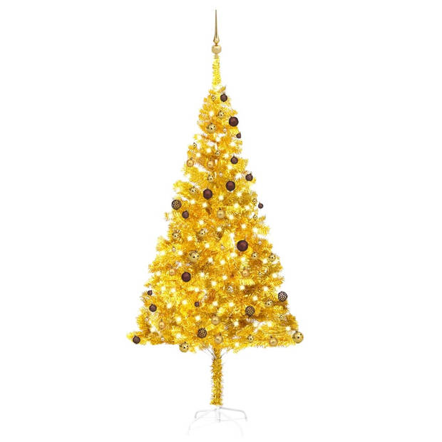 The Living Store Kunstkerstboom - Glanzend Goud - 240 cm - PET