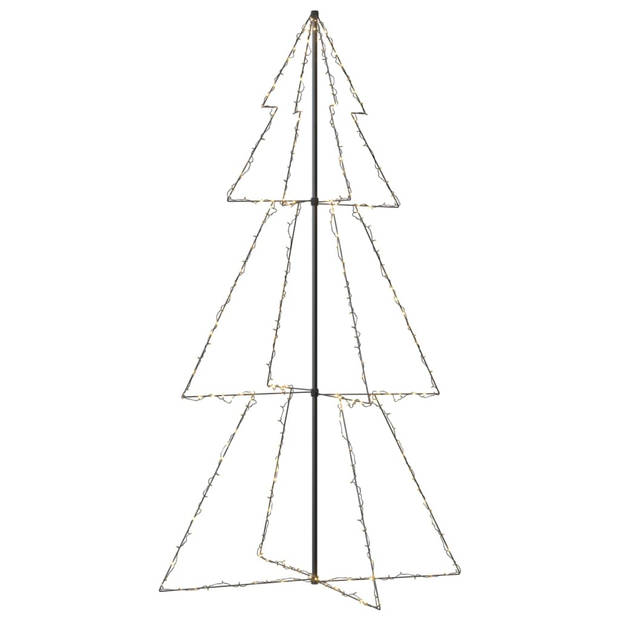 The Living Store Kerstkegelboom - 120 x 220 cm - LED-verlichting - 8 lichteffecten - Warmwit licht - Metaal - Geschikt