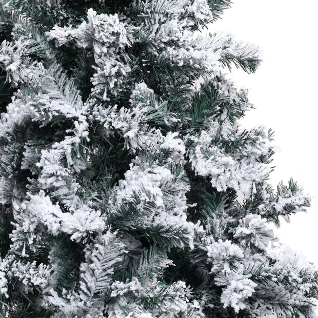 The Living Store Kunstkerstboom - Groen PVC - 400 cm - Met witte sneeuw - Met stalen standaard