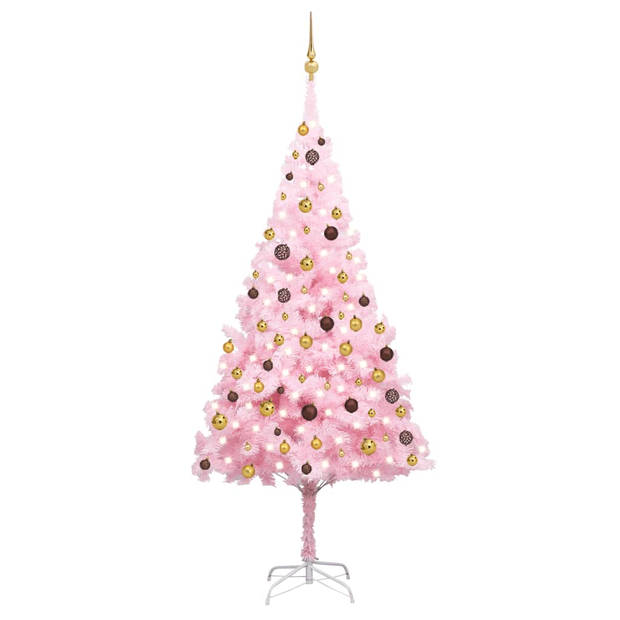 The Living Store Kunstkerstboom Roze - 240 cm - LED-verlichting - USB-aansluiting