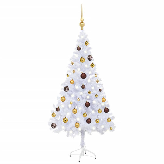 The Living Store Kerstboom Sneeuw Wit 120 cm - 230 takken - LED-verlichting