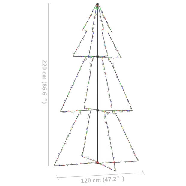 The Living Store Kerstboom - LED verlichting - 300 LEDs - 8 lichteffecten - Meerkleurig - 120 x 220 cm