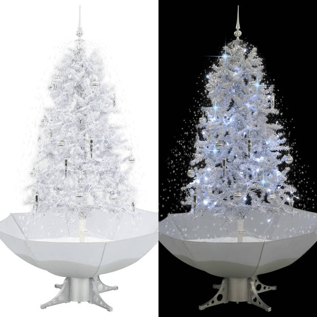 The Living Store Kunstkerstboom - Sneeuwende Kerstboom 170cm - LED verlichting - Inclusief decoraties
