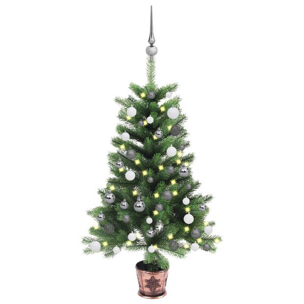 The Living Store Kerstboom Realistisch - 65 cm - PE Takken - 150 LEDs - Met Mand