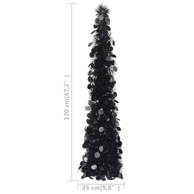 The Living Store Pop-up Kerstboom - Zwart - 120 cm - PET