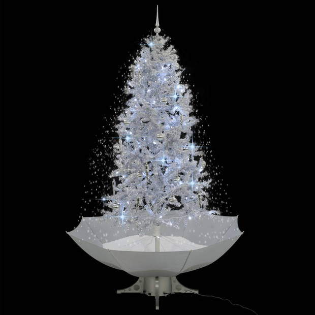 The Living Store Kunstkerstboom - Sneeuwend - 190 cm - LED - Wit en zilver - Met melodie - Inclusief decoraties