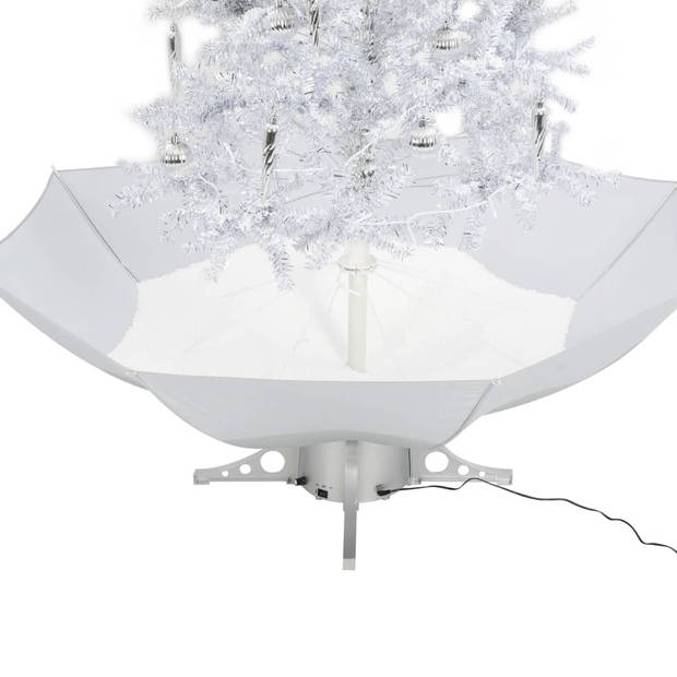 The Living Store Kunstkerstboom - Sneeuwend - 190 cm - LED - Wit en zilver - Met melodie - Inclusief decoraties