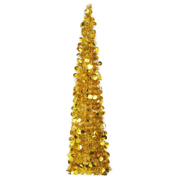 The Living Store pop-up kerstboom - goud - PET - 150 cm - lichtgewicht