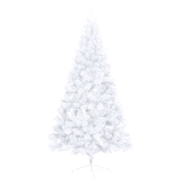 The Living Store Kunstkerstboom - Halfrond - 95cm breed - PVC en staal - Wit - 150cm hoog - 340 uiteinden