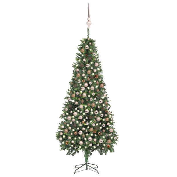 The Living Store Kerstboom Groen 210 cm - Levensecht - LED Verlicht - Inclusief Standaard - Decoratie