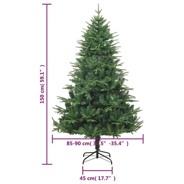 The Living Store Kerstboom - PVC/PE - 150 cm - Groen - Met 144 PE uiteinden en 423 PVC uiteinden
