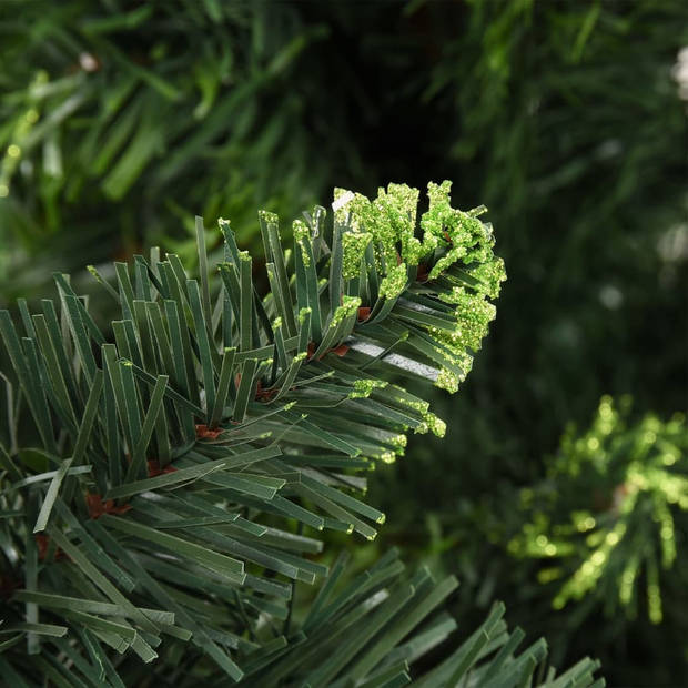 The Living Store Kunstkerstboom - Nagebootste Dennenboom - 210 cm - Groen - Met LED-verlichting