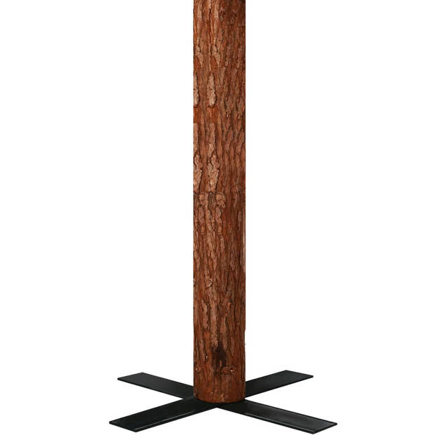 The Living Store Smalle kerstboom - met naaldtakken en dennenappels - PVC/grenenhout/staal - 150 cm - groen