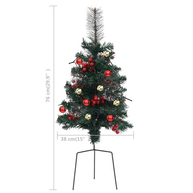 The Living Store Kerstboom LED Groen PVC - 76 cm - Met 89 uiteinden - Gedecoreerd - DC 4.5V