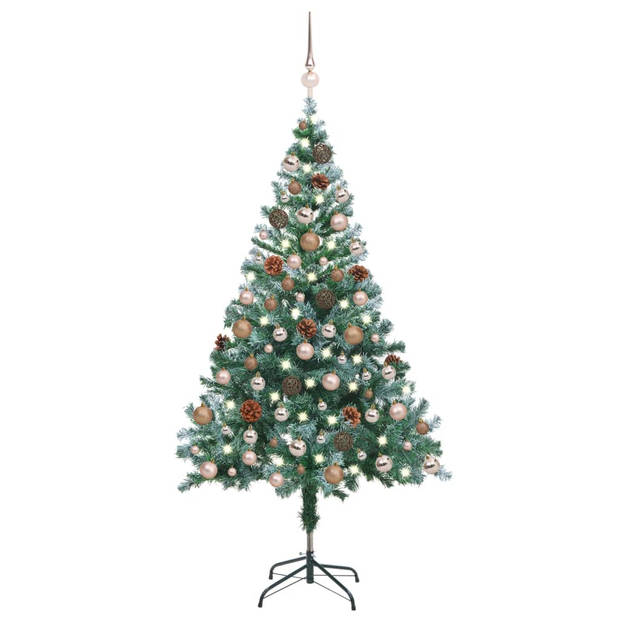 The Living Store Kunstkerstboom - 150 cm - Levensecht - Met LED-verlichting