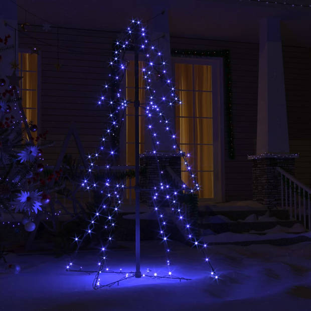 The Living Store Kerstkegelboom - LEDs - 78 x 120 cm - Blauw