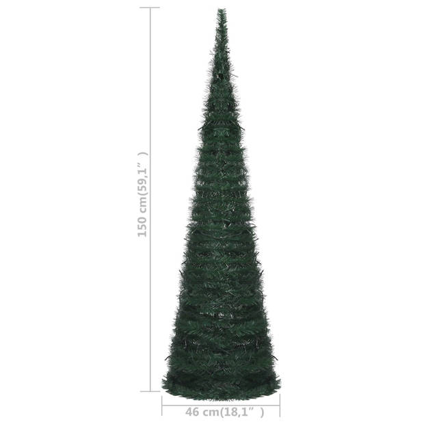 The Living Store Kerstboom - Pop-up - PVC - 150 cm - Groen