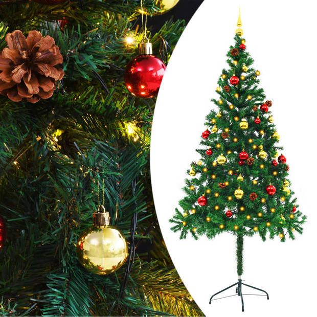 The Living Store Kunstboom - Kerstboom met LED-verlichting - 180 cm - Groen - 564 takken