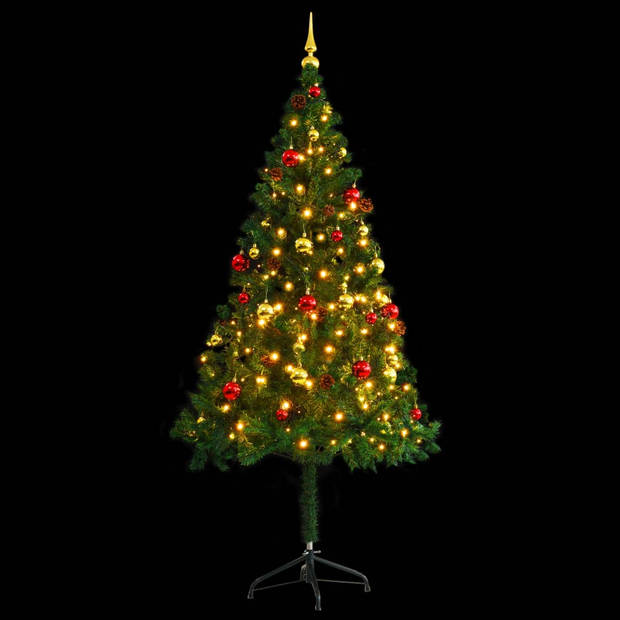 The Living Store Kunstboom - Kerstboom met LED-verlichting - 180 cm - Groen - 564 takken