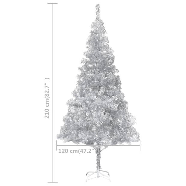 The Living Store Kunstkerstboom - Zilver - 210 cm - PET en staal