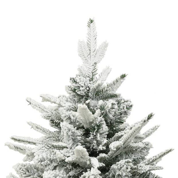 The Living Store Kunstkerstboom Groen 150 cm - Levensechte vorm - PVC/PE - Met witte sneeuw - Staal standaard