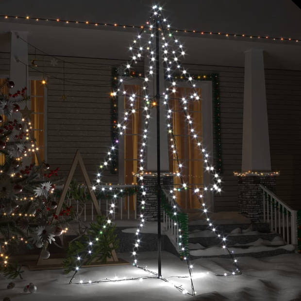 The Living Store Kerstkegelboom - LED Verlichting - 240 LEDs - 8 Lichteffecten - Koudwit - 118 x 180 cm