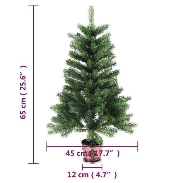 vidaXL Kunstkerstboom met levensechte naalden 65 cm groen