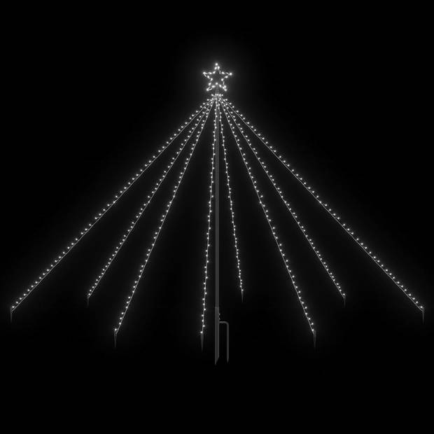 The Living Store LED Kerstboomverlichting Watervalontwerp - 2.5m Hoogte - 400 LEDs - 8 Snoeren - Koudwit - IP44 - 10m