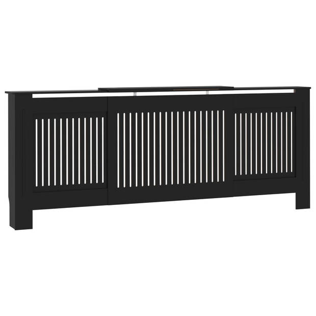 The Living Store Radiatorombouw - MDF - 142-205 x 20.5 x 82 cm - Zwart