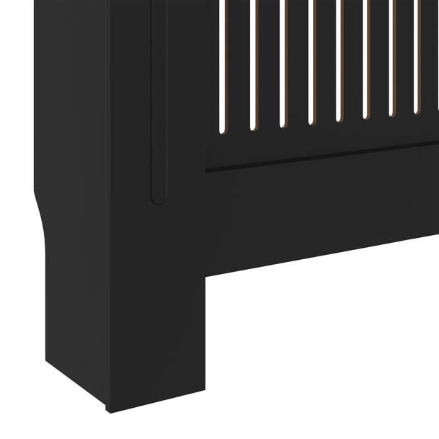 The Living Store Radiatorombouw - MDF - 142-205 x 20.5 x 82 cm - Zwart