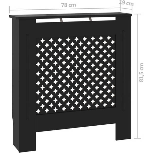 The Living Store Radiatorkast - MDF - 78 x 19 x 81.5 cm - zwart