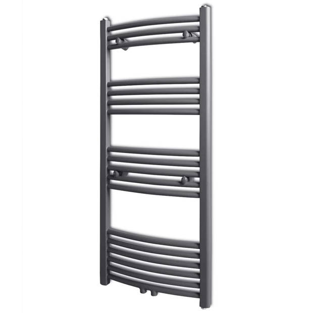 The Living Store Handdoekradiator - Dubbele functie - Grijs - 500 x 1.160 mm - 18 dwarsbalken